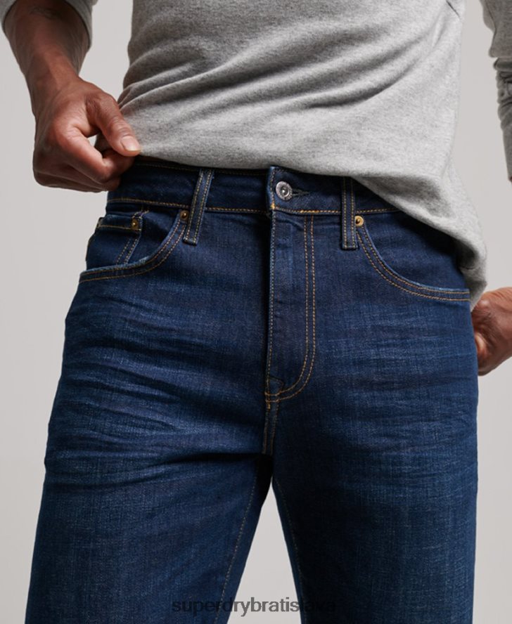 Superdry muži slim rovné džínsy z organickej bavlny 6B4ZTR1208 oblečenie Modrá