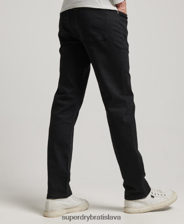 Superdry muži slim rovné džínsy z organickej bavlny 6B4ZTR1222 oblečenie čierna