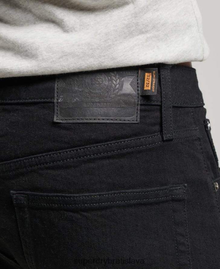 Superdry muži slim rovné džínsy z organickej bavlny 6B4ZTR1222 oblečenie čierna