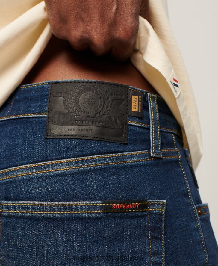 Superdry muži slim rovné džínsy z organickej bavlny 6B4ZTR1225 oblečenie Modrá