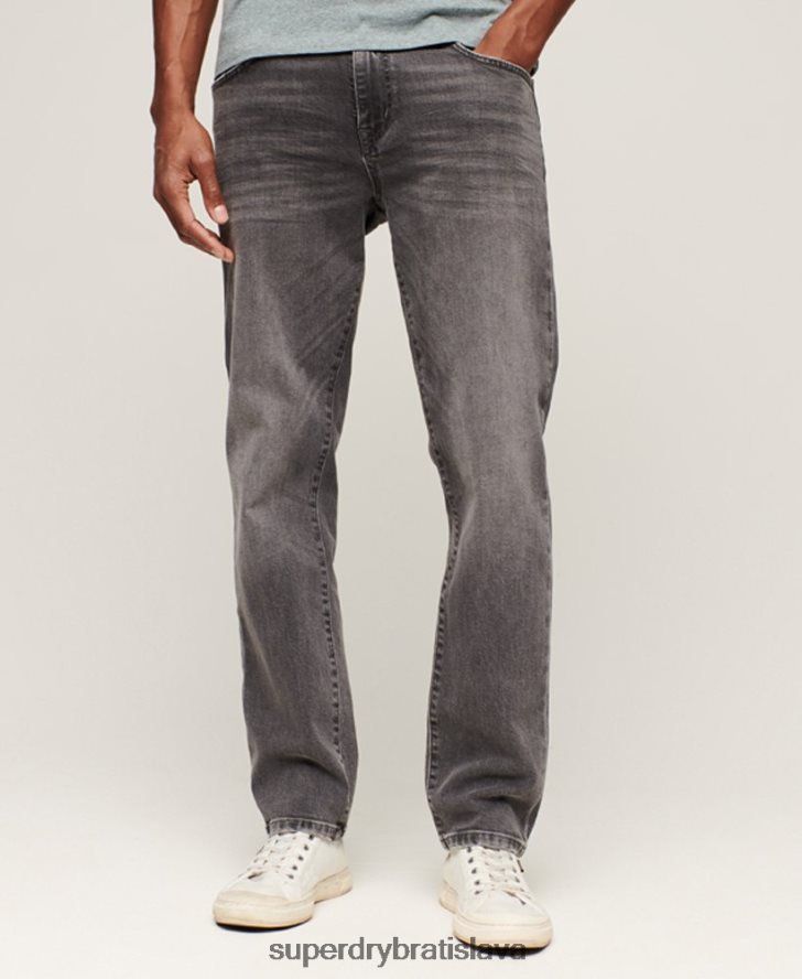 Superdry muži slim rovné džínsy z organickej bavlny 6B4ZTR1227 oblečenie sivá