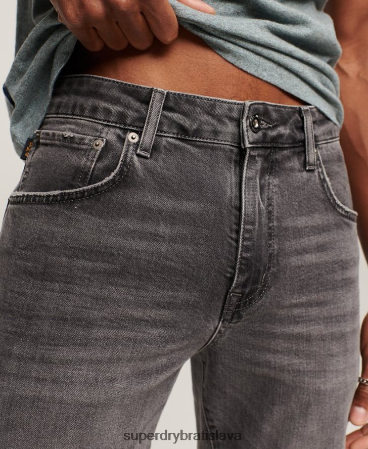 Superdry muži slim rovné džínsy z organickej bavlny 6B4ZTR1227 oblečenie sivá