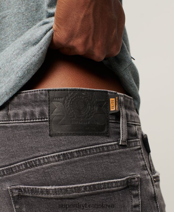 Superdry muži slim rovné džínsy z organickej bavlny 6B4ZTR1227 oblečenie sivá