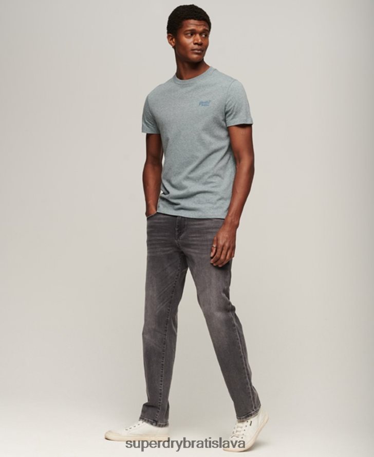 Superdry muži slim rovné džínsy z organickej bavlny 6B4ZTR1227 oblečenie sivá