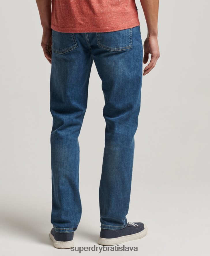 Superdry muži slim rovné džínsy z organickej bavlny 6B4ZTR1229 oblečenie Modrá