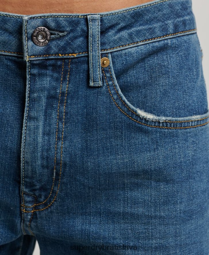 Superdry muži slim rovné džínsy z organickej bavlny 6B4ZTR1229 oblečenie Modrá
