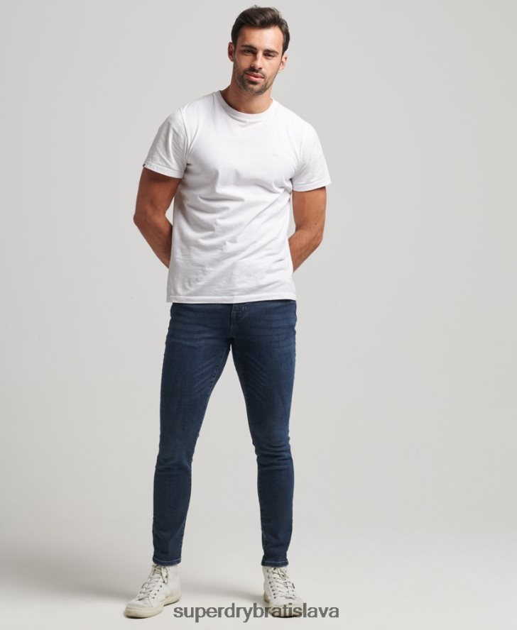Superdry muži vintage úzke džínsy 6B4ZTR1206 oblečenie tmavomodrá