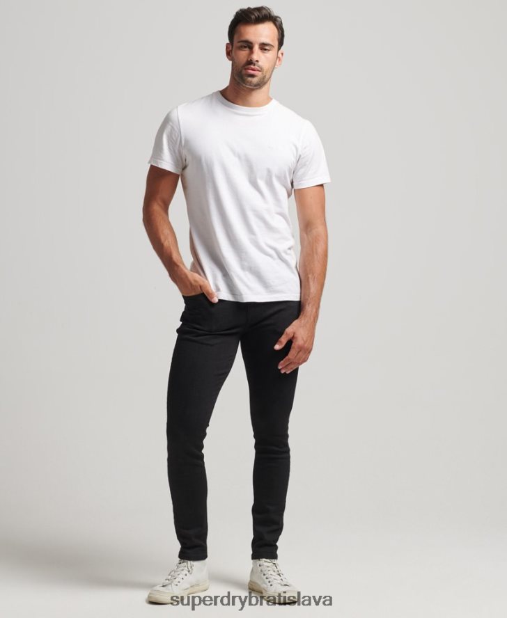 Superdry muži vintage úzke džínsy 6B4ZTR1210 oblečenie čierna