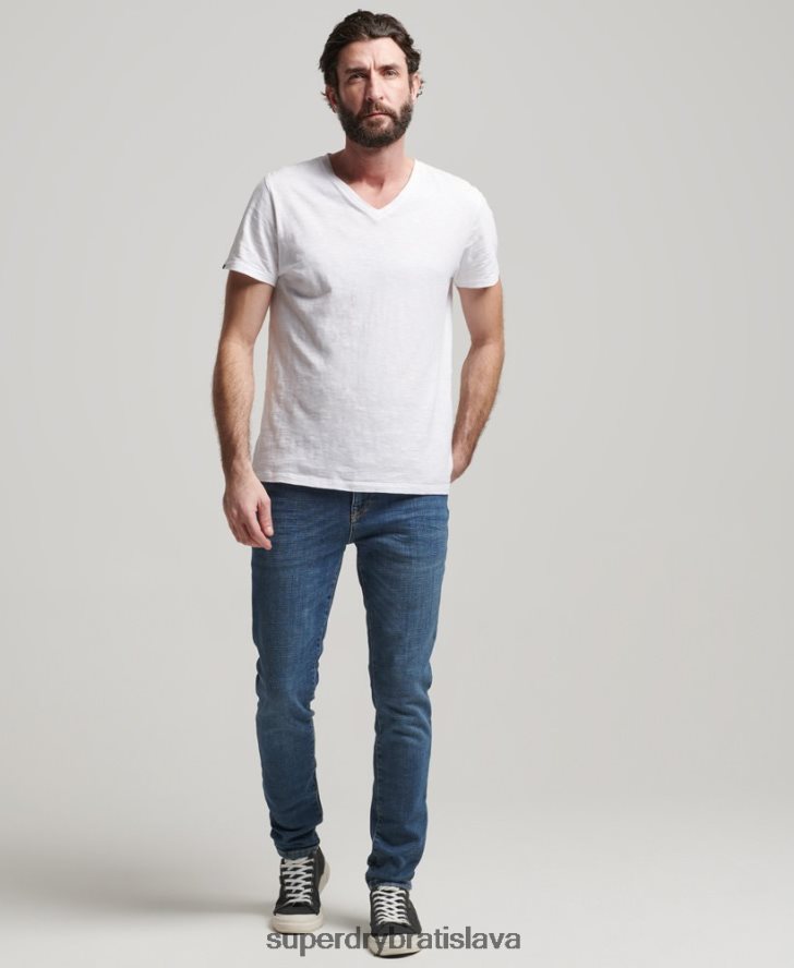 Superdry muži vintage úzke džínsy 6B4ZTR1218 oblečenie Modrá