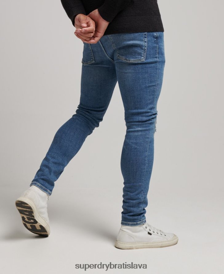 Superdry muži vintage úzke džínsy 6B4ZTR1223 oblečenie svetlo modrá