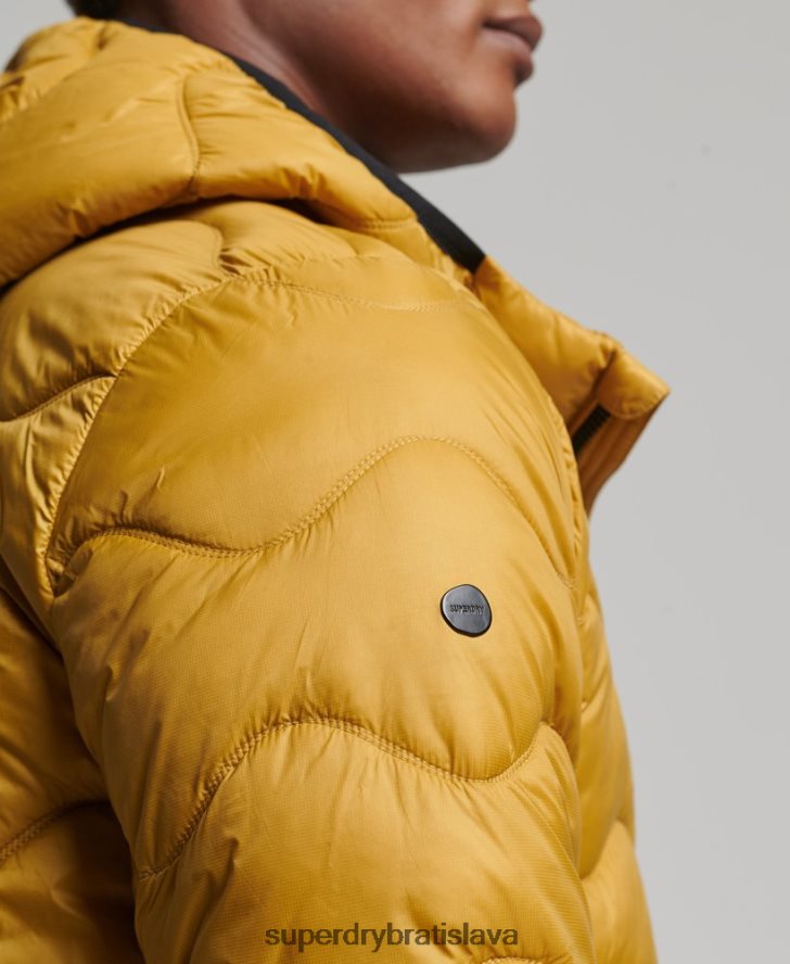 Superdry muži ľahký vatovaný kabát s kapucňou 6B4ZTR1003 oblečenie žltá