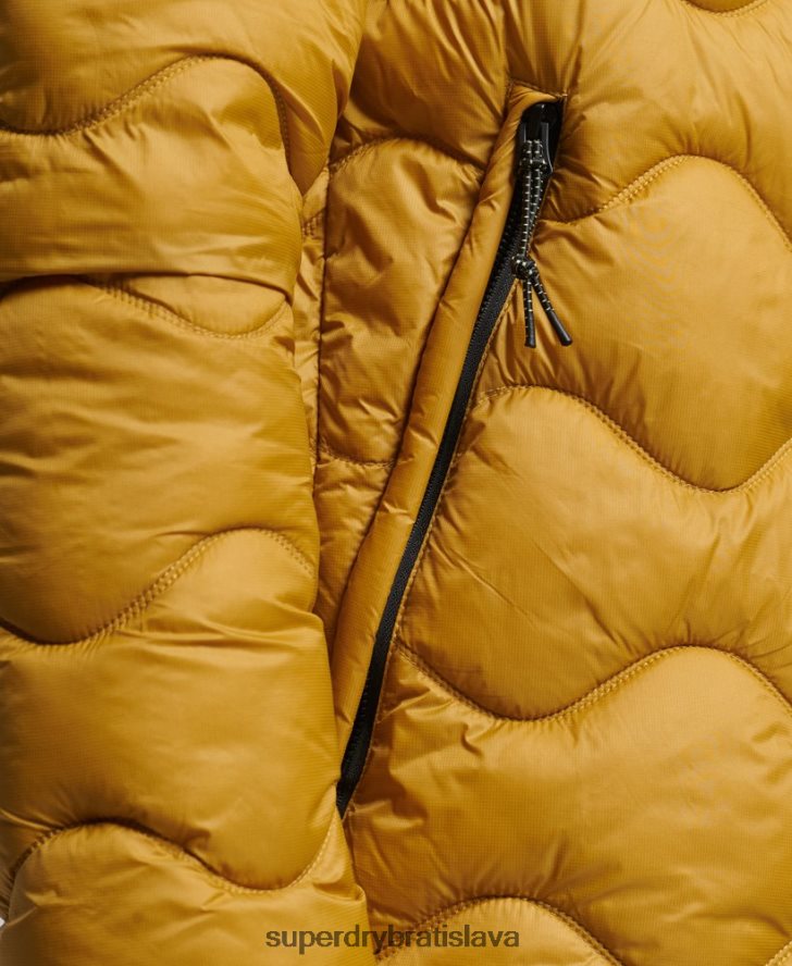 Superdry muži ľahký vatovaný kabát s kapucňou 6B4ZTR1003 oblečenie žltá