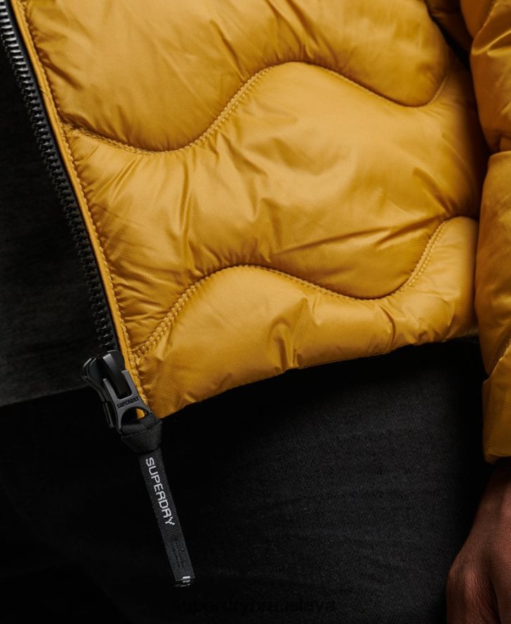 Superdry muži ľahký vatovaný kabát s kapucňou 6B4ZTR1003 oblečenie žltá