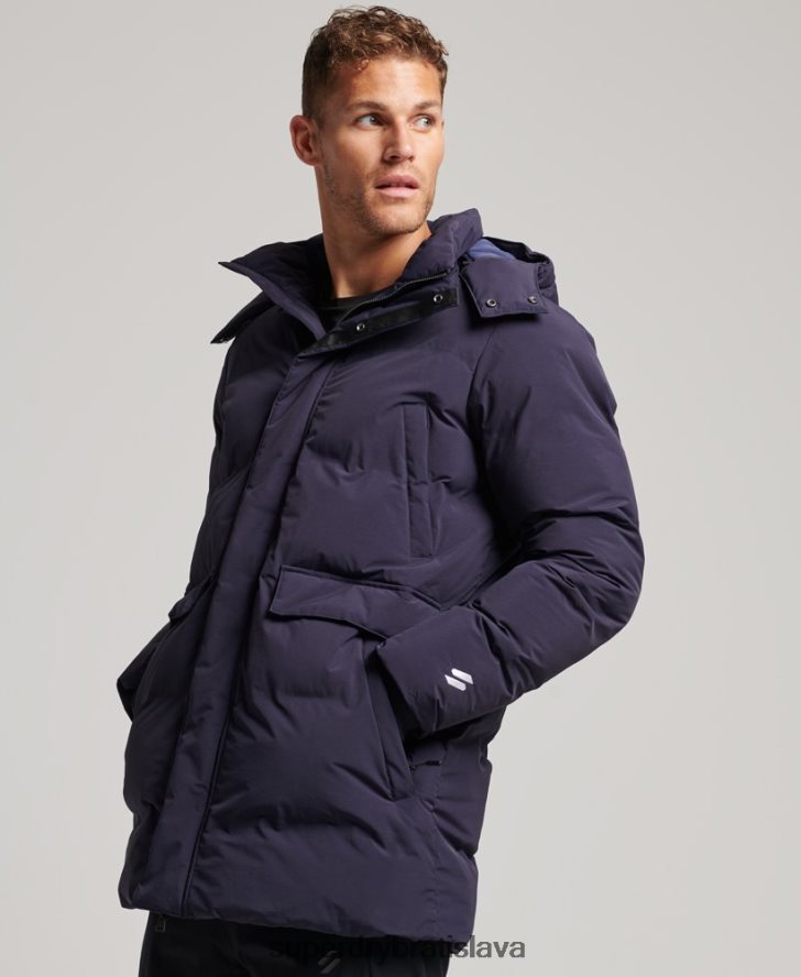 Superdry muži boxy puffer kabát 6B4ZTR4589 oblečenie námorníctvo