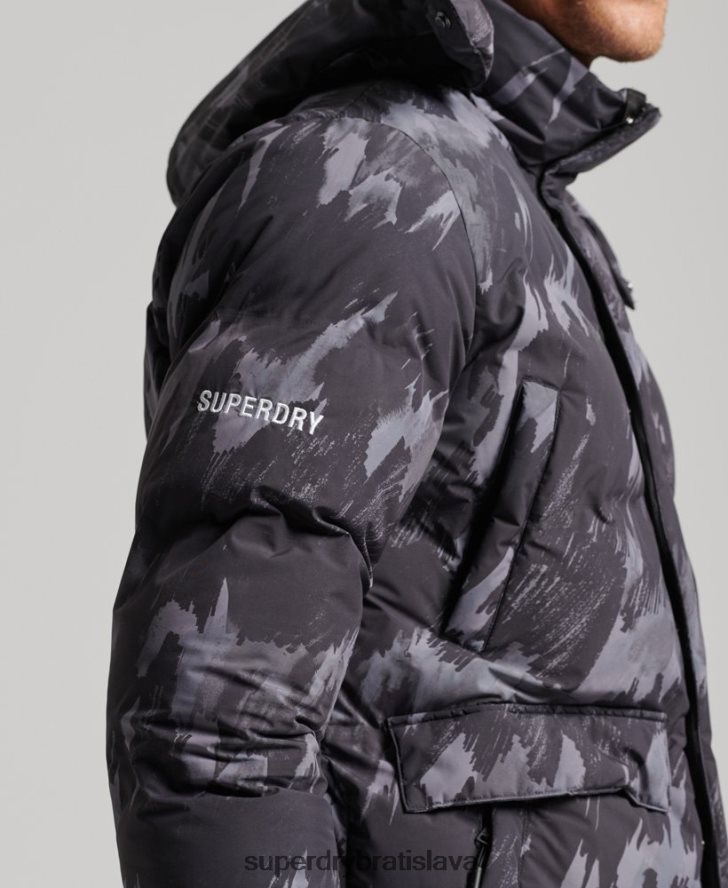 Superdry muži boxy puffer kabát 6B4ZTR5365 oblečenie tmavošedý