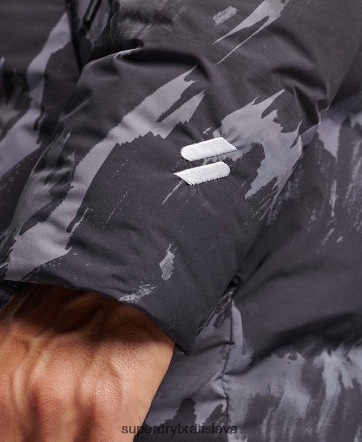 Superdry muži boxy puffer kabát 6B4ZTR5365 oblečenie tmavošedý
