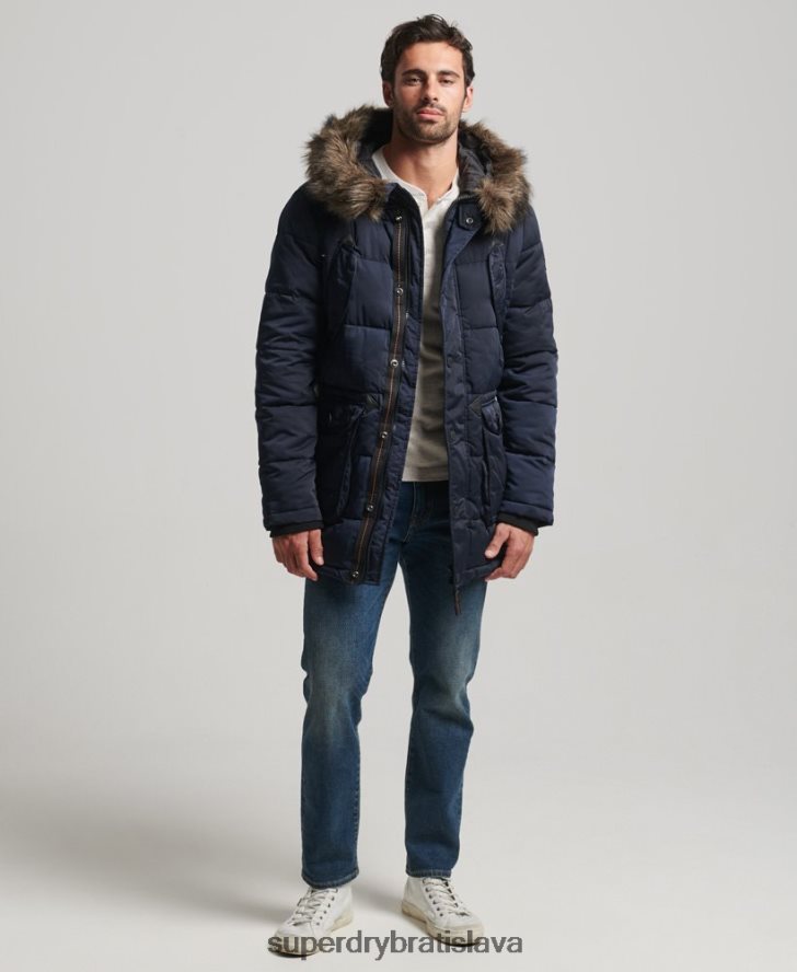 Superdry muži bunda chinook parka 6B4ZTR4514 oblečenie námorníctvo
