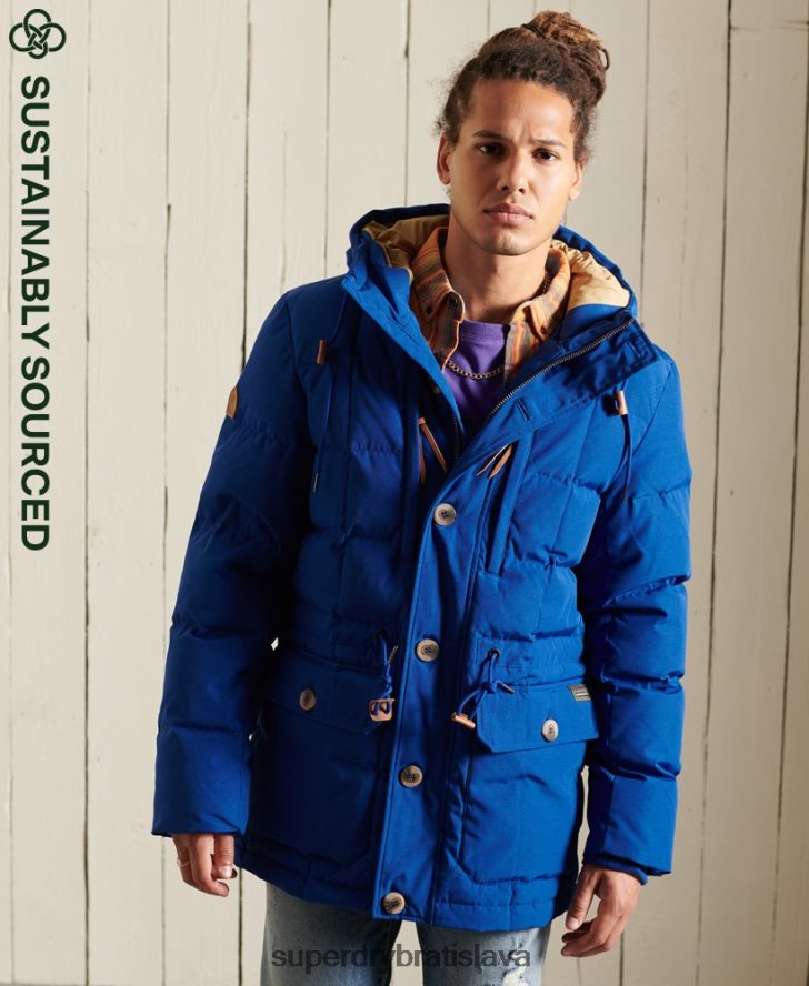 Superdry muži bunda do horskej expedície 6B4ZTR4537 oblečenie Modrá