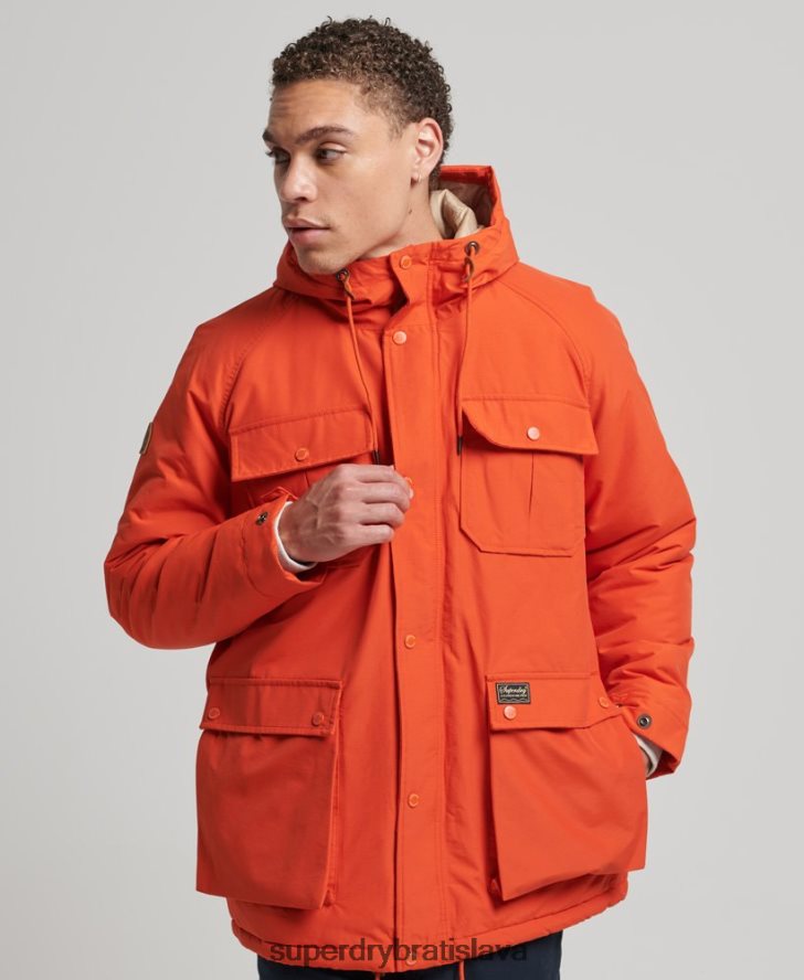 Superdry muži bunda do horskej vypchávky 6B4ZTR4532 oblečenie oranžová