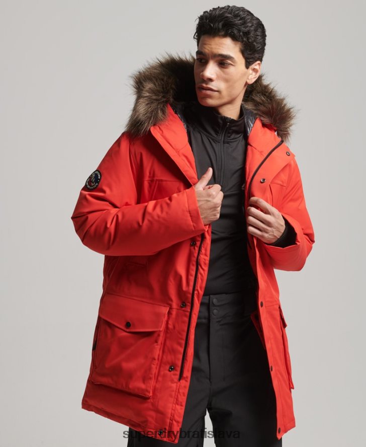 Superdry muži bunda everest down snow parka 6B4ZTR4515 oblečenie červená