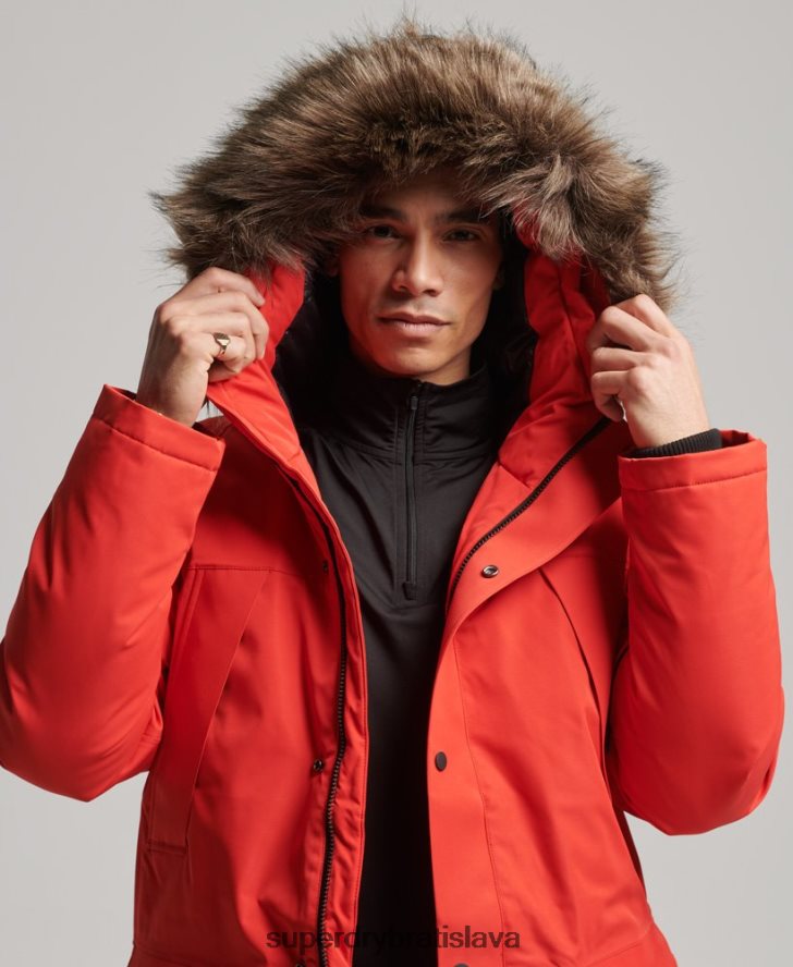 Superdry muži bunda everest down snow parka 6B4ZTR4515 oblečenie červená
