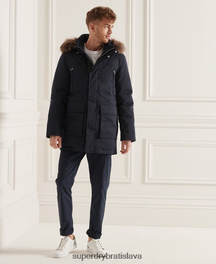 Superdry muži bunda studios everest down parka 6B4ZTR4578 oblečenie námorníctvo