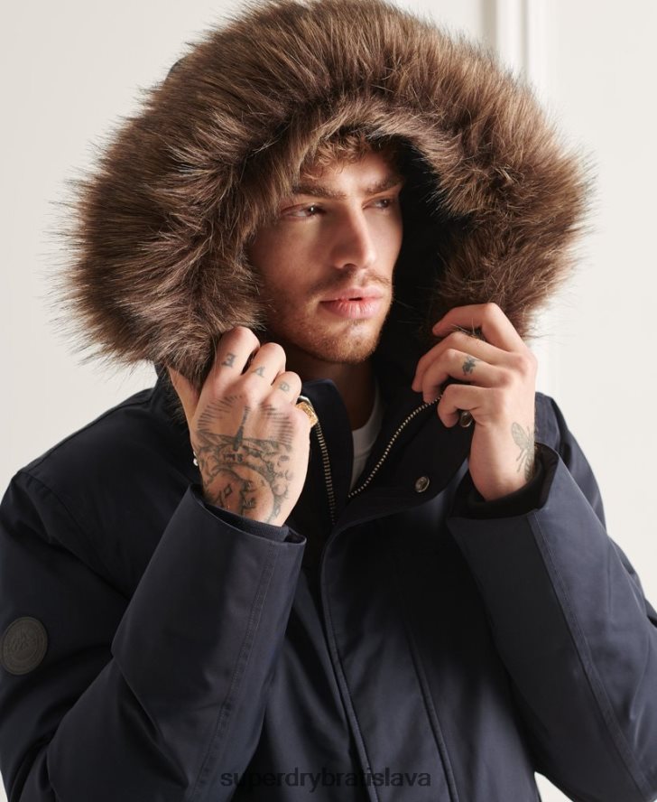 Superdry muži bunda studios everest down parka 6B4ZTR4578 oblečenie námorníctvo