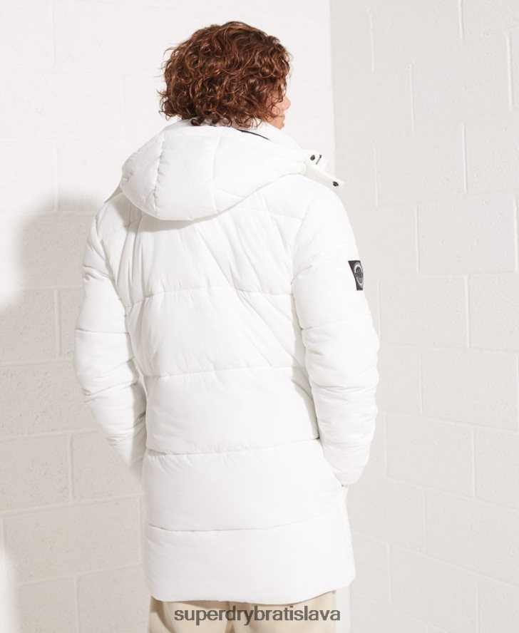 Superdry muži expedičný vatovaný bundový kabát 6B4ZTR4483 oblečenie biely