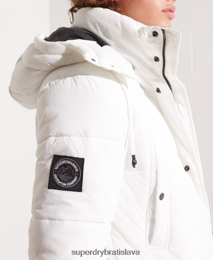 Superdry muži expedičný vatovaný bundový kabát 6B4ZTR4483 oblečenie biely