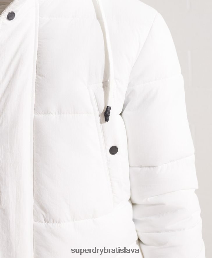 Superdry muži expedičný vatovaný bundový kabát 6B4ZTR4483 oblečenie biely