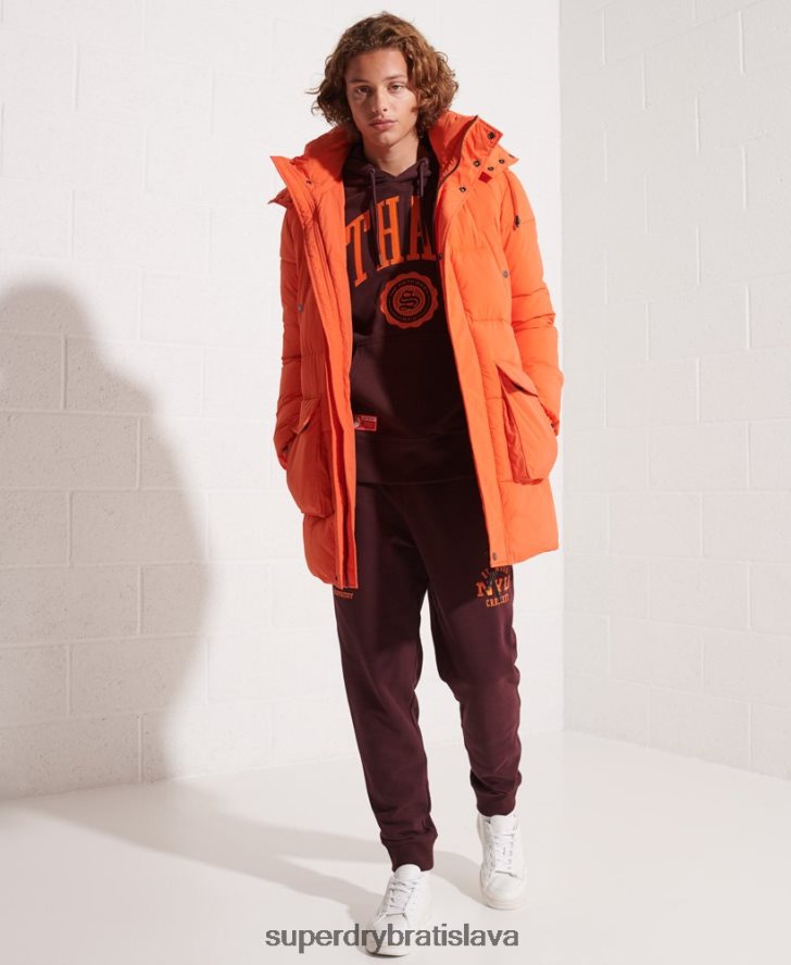 Superdry muži expedičný vatovaný bundový kabát 6B4ZTR4511 oblečenie oranžová