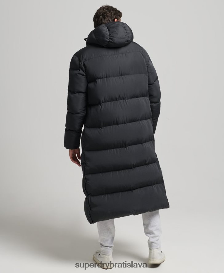 Superdry muži extra dlhý nafukovací kabát 6B4ZTR1057 oblečenie čierna