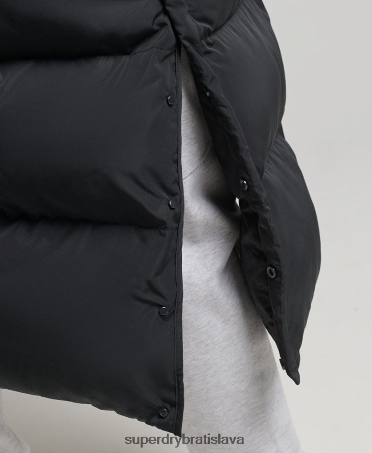Superdry muži extra dlhý nafukovací kabát 6B4ZTR1057 oblečenie čierna