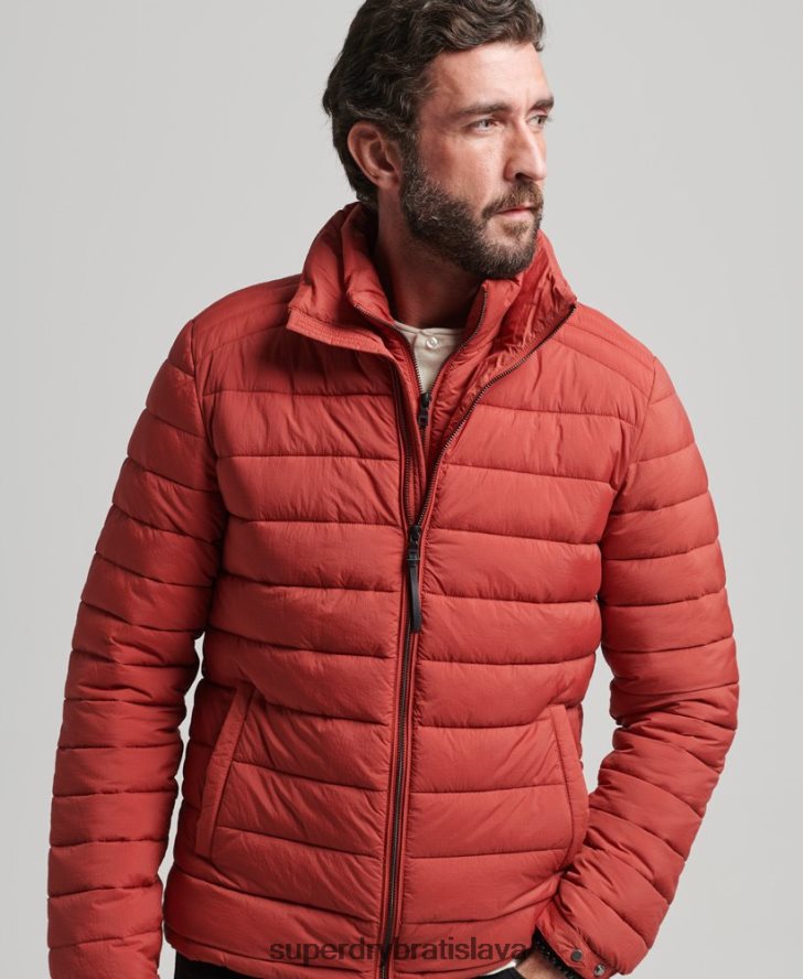 Superdry muži krátky ľahký nadýchaný kabát 6B4ZTR959 oblečenie hnedá