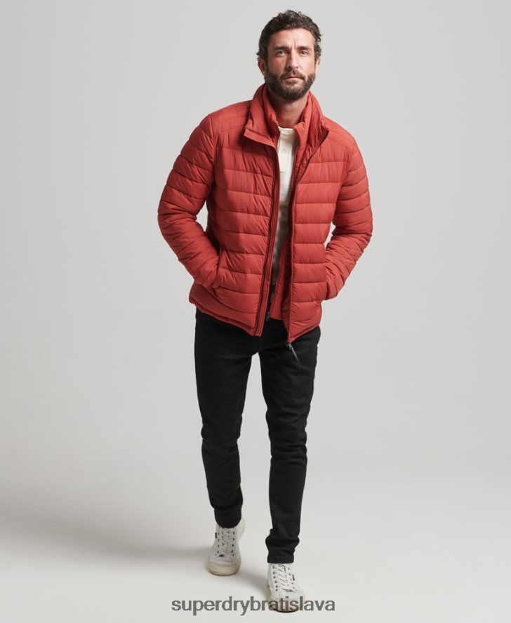 Superdry muži krátky ľahký nadýchaný kabát 6B4ZTR959 oblečenie hnedá