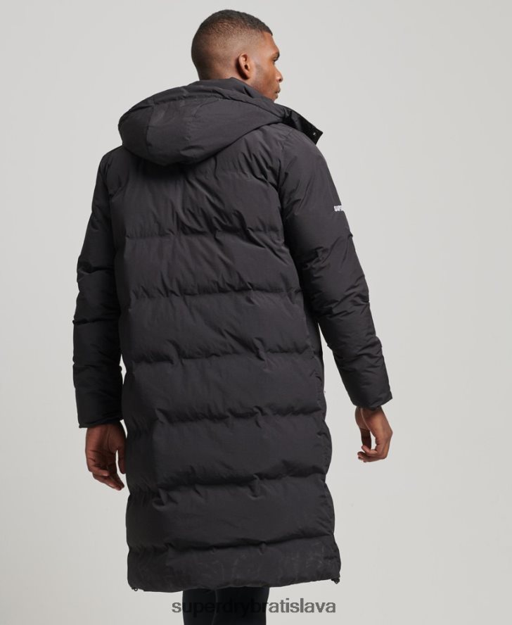 Superdry muži longline puffer kabát 6B4ZTR4489 oblečenie čierna