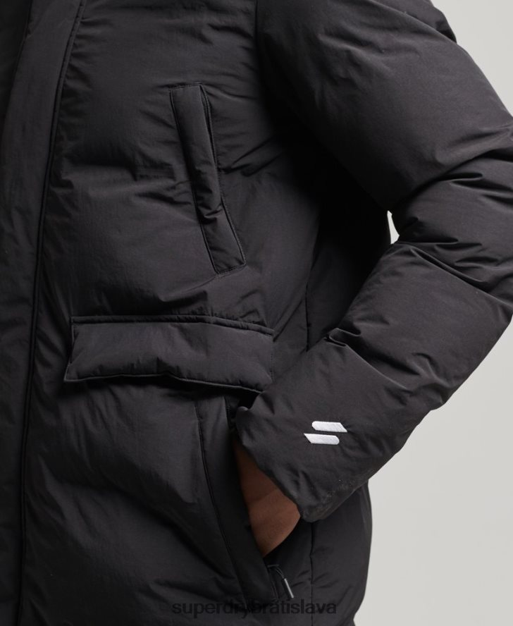 Superdry muži longline puffer kabát 6B4ZTR4489 oblečenie čierna