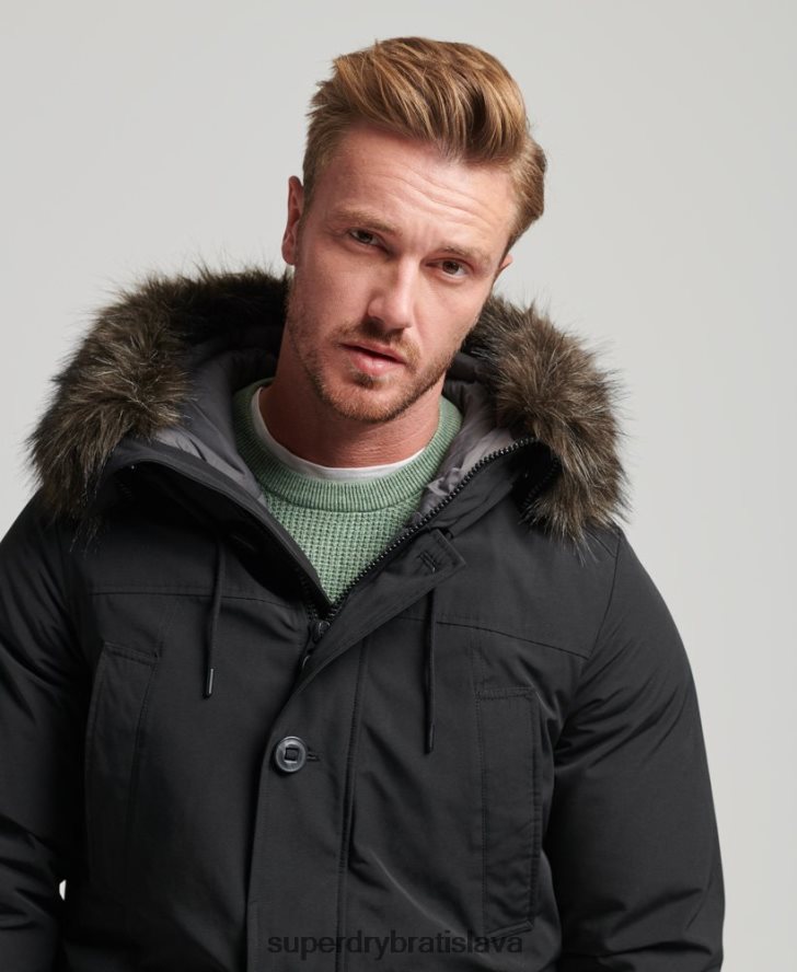 Superdry muži nováčik dole bunda kabát 6B4ZTR4577 oblečenie tmavošedý