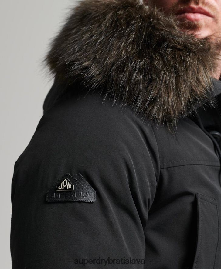 Superdry muži nováčik dole bunda kabát 6B4ZTR4577 oblečenie tmavošedý