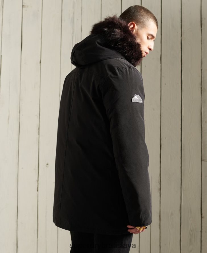 Superdry muži nováčik dole bunda kabát 6B4ZTR4734 oblečenie čierna