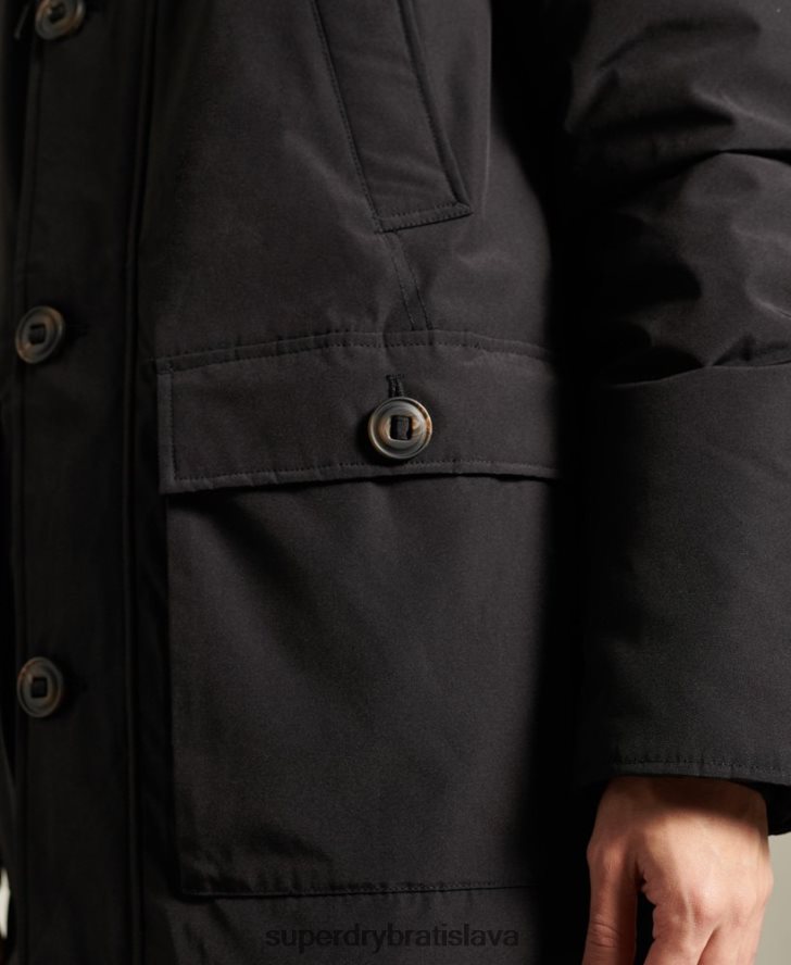 Superdry muži nováčik dole bunda kabát 6B4ZTR4734 oblečenie čierna