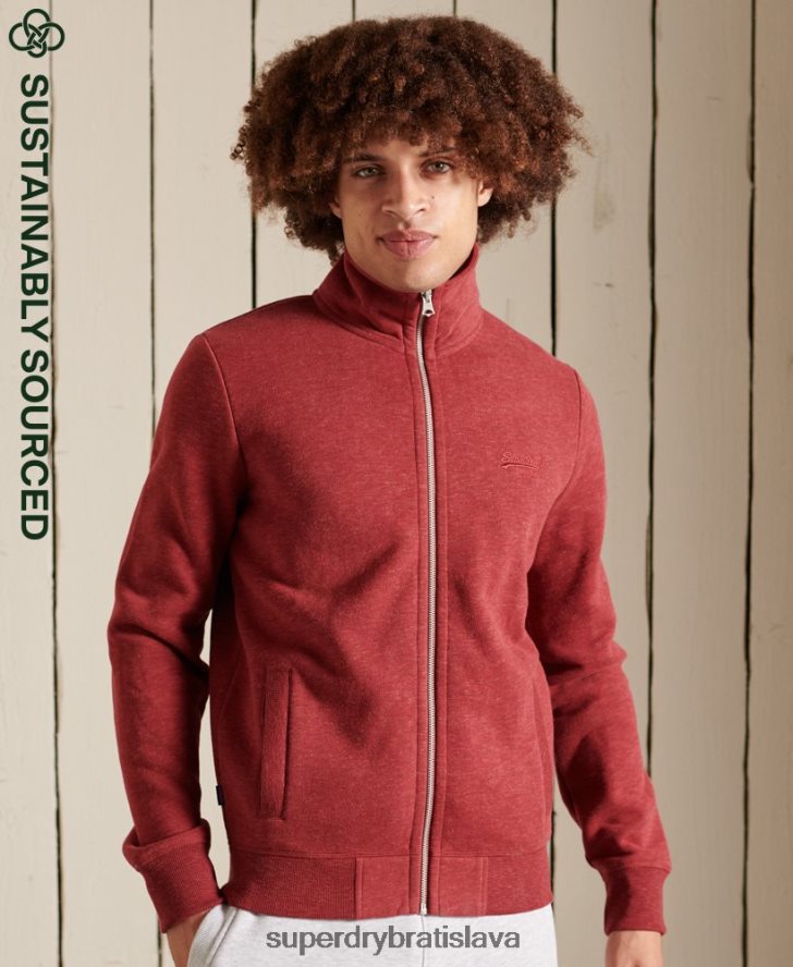 Superdry muži organická bavlna vintage logo zips track top 6B4ZTR5168 oblečenie červená