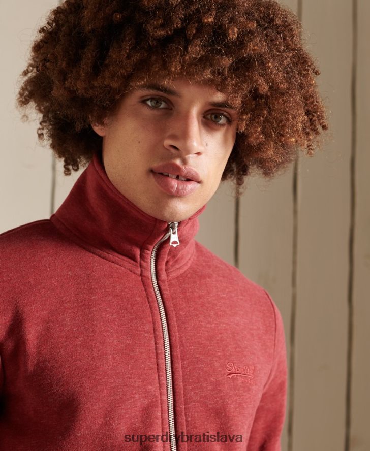 Superdry muži organická bavlna vintage logo zips track top 6B4ZTR5168 oblečenie červená