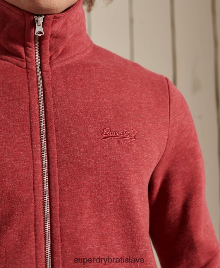 Superdry muži organická bavlna vintage logo zips track top 6B4ZTR5168 oblečenie červená
