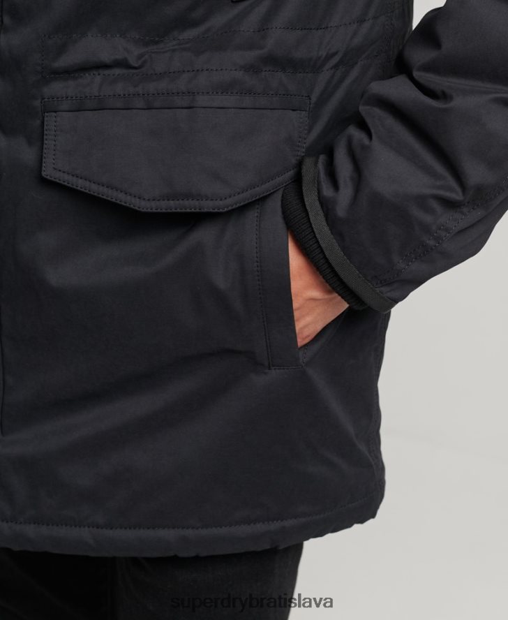 Superdry muži originálny & vintage kabát parka 6B4ZTR4542 oblečenie čierna