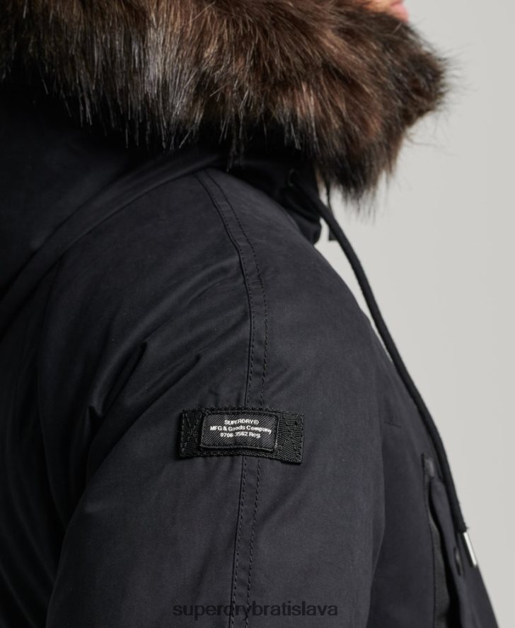 Superdry muži originálny & vintage kabát parka 6B4ZTR4542 oblečenie čierna