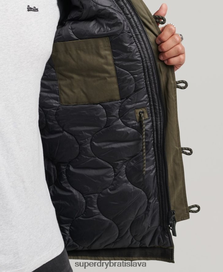 Superdry muži originálny & vintage kabát parka 6B4ZTR4573 oblečenie zelená