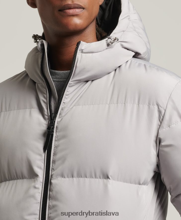 Superdry muži prikrývka s dlhým vlascom 6B4ZTR1124 oblečenie svetlo šedá