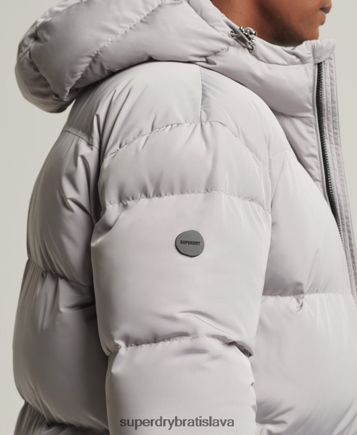 Superdry muži prikrývka s dlhým vlascom 6B4ZTR1124 oblečenie svetlo šedá