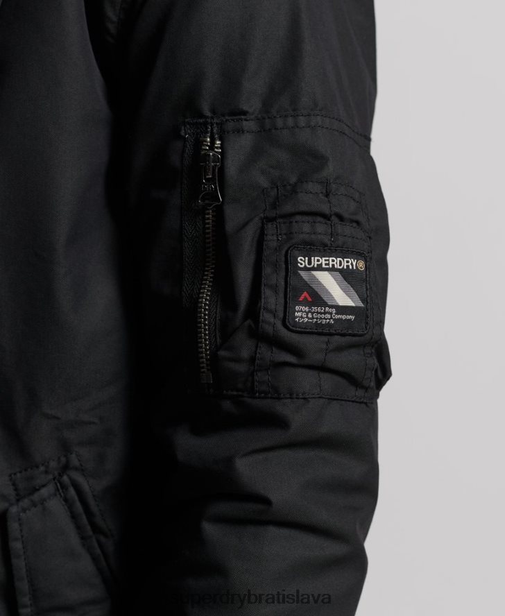 Superdry muži servisný kabát parka z umelej kožušiny 6B4ZTR1171 oblečenie tmavošedý